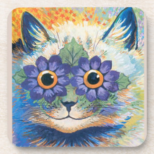 Dessous-de-verre Louis Wain, Cat with Flower-Decorated Eyes,