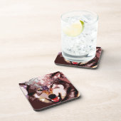 Dessous-de-verre Loup en neige (Côté Droit)