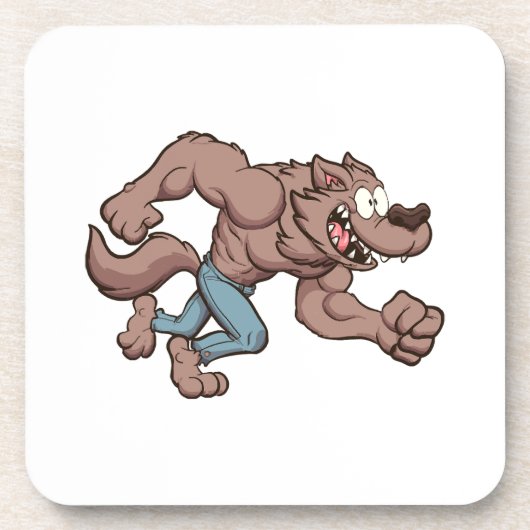 Dessous-de-verre Loup-garou en course (Devant)