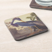 Dessous-de-verre Lousiana Heron en gris, vert et bleu par Audubon (Côté gauche)