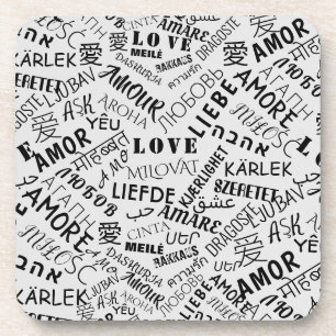 Dessous-de-verre LOVE - Multi Language - Personnalisable Internatio