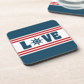 Dessous-de-verre Love nautique design (Côté gauche)