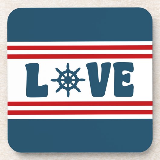 Dessous-de-verre Love nautique design (Devant)