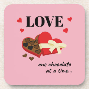 Dessous-de-verre Love One Chocolate at a Time Drôle Citation