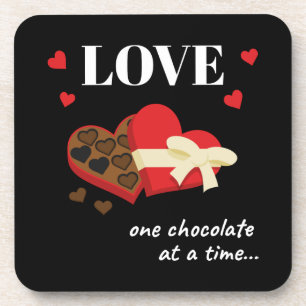 Dessous-de-verre Love One Chocolate at a Time Drôle Citation