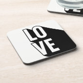 Dessous-de-verre Love Retro Long Shadow Typographie (Côté gauche)
