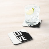 Dessous-de-verre Love Retro Long Shadow Typographie (Côté Droit)