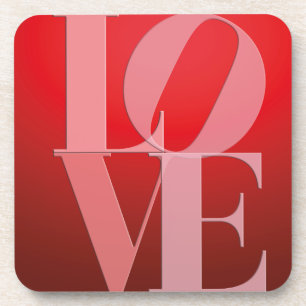 Dessous-de-verre Love Romance Rouge rose