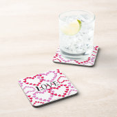 Dessous-de-verre LOVE ROUGE ROSE DE Tiny Hearts (Côté Droit)