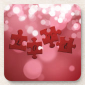 Dessous-de-verre Love Script Puzzle Pièces (Devant)