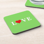 Dessous-de-verre LOVE Trending Lime Green Moderne Élégant (Côté gauche)