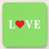 Dessous-de-verre LOVE Trending Lime Green Moderne Élégant (Devant)