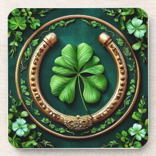 Dessous-de-verre Lucky Horseshoe et Clover Design