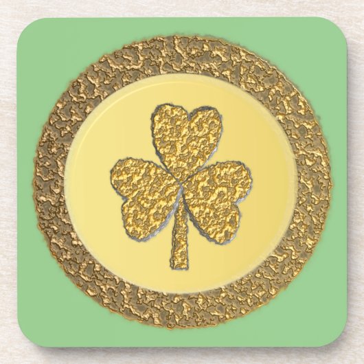 Dessous-de-verre Lucky Irish Shamrock Gold Coin (Devant)
