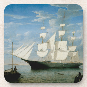 Dessous-de-verre Lumière étoile dans le port de Boston