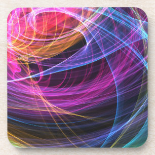 Dessous-de-verre Lumière tourbillonnante arc-en-ciel abstrait