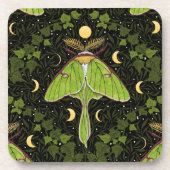 Dessous-de-verre Luna moth, phases de lune et damas de lierre 2 (Devant)