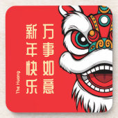 Dessous-de-verre Lunar New Year Lion Dance Hard plastic coaster (Devant)