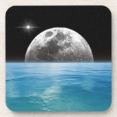 Dessous-de-verre Lune au-dessus de l'océan (Devant)