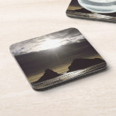 Dessous-de-verre Lune au-dessus des rochers océaniques Oregon (Côté gauche)