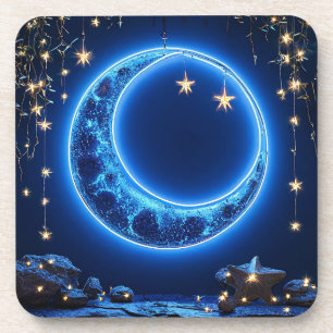 Dessous-de-verre Lune croissante lumineuse