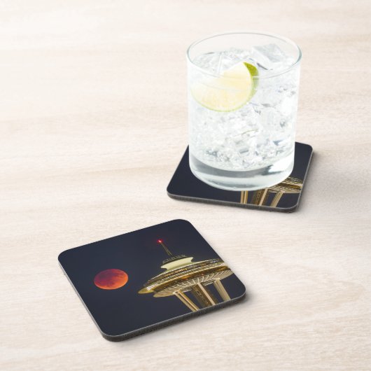 Dessous-de-verre Lune de sang | Aiguille spatiale de Seattle (Côté Droit)