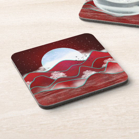 Dessous-de-verre Lune rouge (Côté gauche)