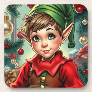 Dessous-de-verre Lutine de dessin animé fantaisiste Noël
