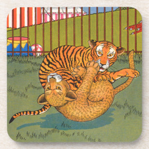 Dessous-de-verre lutte contre le tigre et le léopard