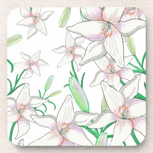 Dessous-de-verre Lys blancs (Devant)