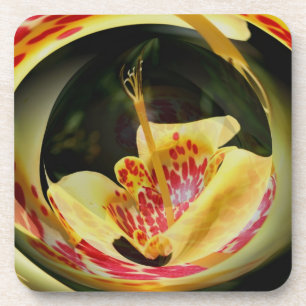 Dessous-de-verre Lys jaunes tachetées Abstrait Floral Art Côte du l