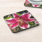 Dessous-de-verre Lys roses fleurs tropicales roses rose (Côté gauche)