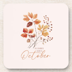 Dessous-de-verre Ma Couleur Préférée Est Octobre - Feuilles D'Autom