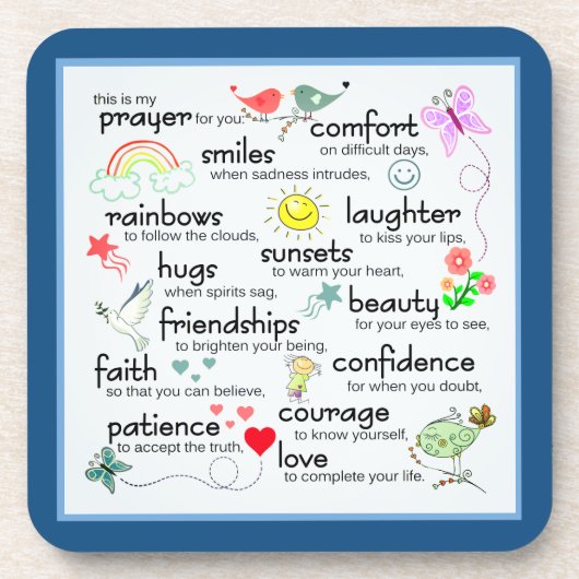 Dessous-de-verre Ma Prière Pour Vous | Bleu classique (Devant)