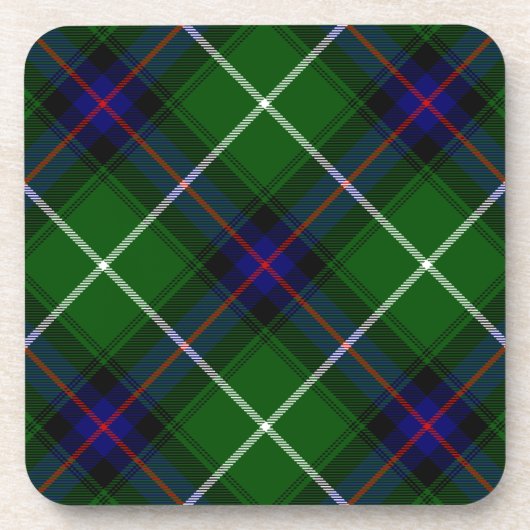 Dessous-de-verre MacDonald tartan bleu vert plaid (Devant)