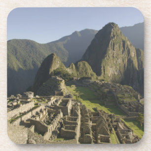 Dessous-de-verre Machu Picchu, ruines de la ville inca, Pérou.