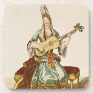 Dessous-de-verre Madame de qualité jouant la guitare, plat de mode,