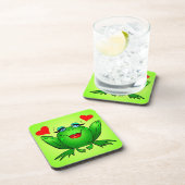 Dessous-de-verre Madame heureuse Frog de bande dessinée verte (Côté Droit)