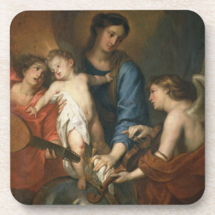 Dessous-de-verre Madonna et enfant avec des anges