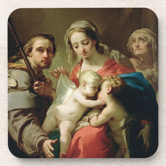 Dessous-de-verre Madonna et enfant avec des saints John, Anna et (Devant)
