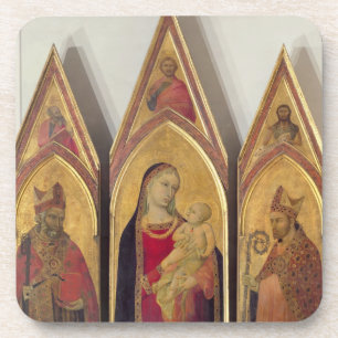 Dessous-de-verre Madonna et enfant avec des solides solubles.