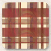 Dessous-de-verre Madras à carreaux rouge automne (Devant)