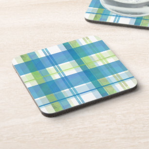 Dessous-de-verre Madras Plaid Green et Blue
