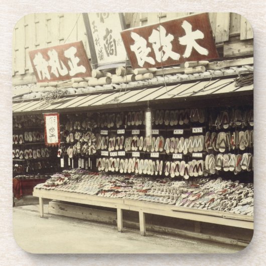 Dessous-de-verre Magasin de chaussure à Kyoto, c.1890 (photo (Devant)