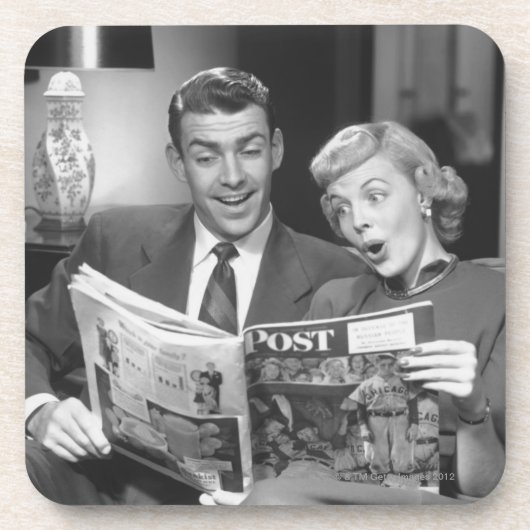 Dessous-de-verre Magazine de lecture de couples (Devant)