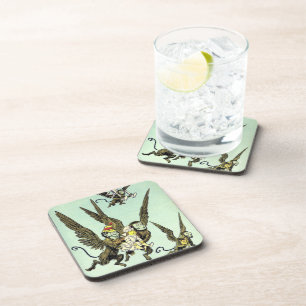 Dessous-de-verre Mage de l'Oz vintage, singes volants avec Dorothy