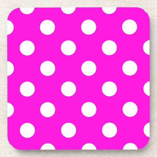 Dessous-de-verre Magenta pois #FF00DC (Devant)