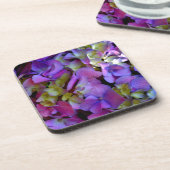 Dessous-de-verre Magenta Purple Hydrangée bleu violet jaune (Côté gauche)