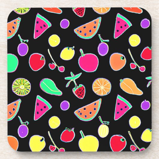 Dessous-de-verre Magie de néon tropique radiant (Devant)