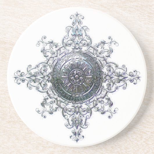 Dessous de verre magique en grès de flocon de neig (Devant)